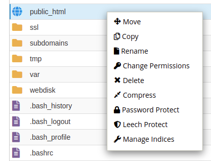 How to manage files and change CHMOD permissions for files? Radicenter